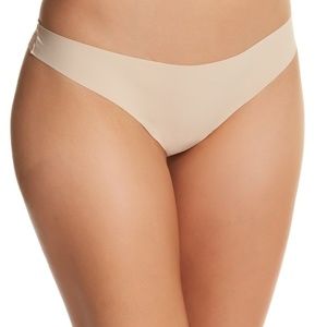 NWOT Shimera Nude Free Cut Lace Back Thong Panty L